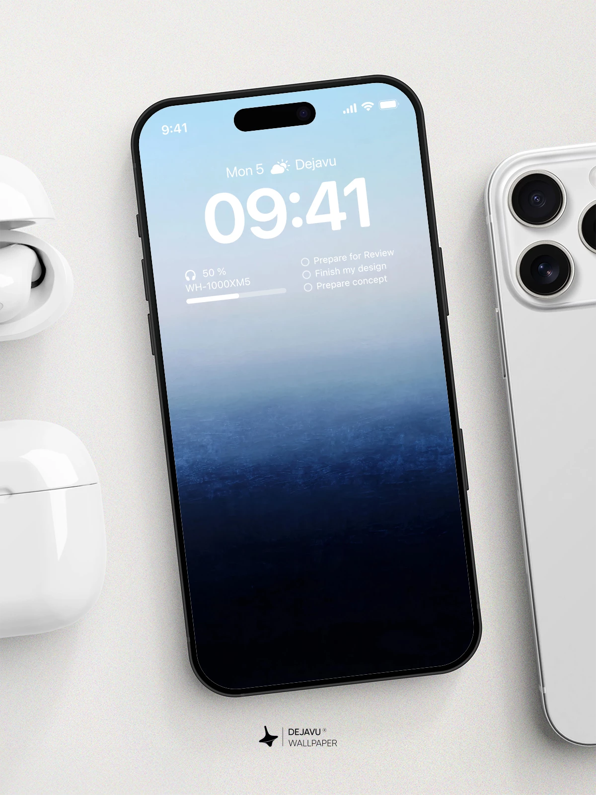 Blue Gradient Fog Wallpaper 4K for iPhone Lock Screen