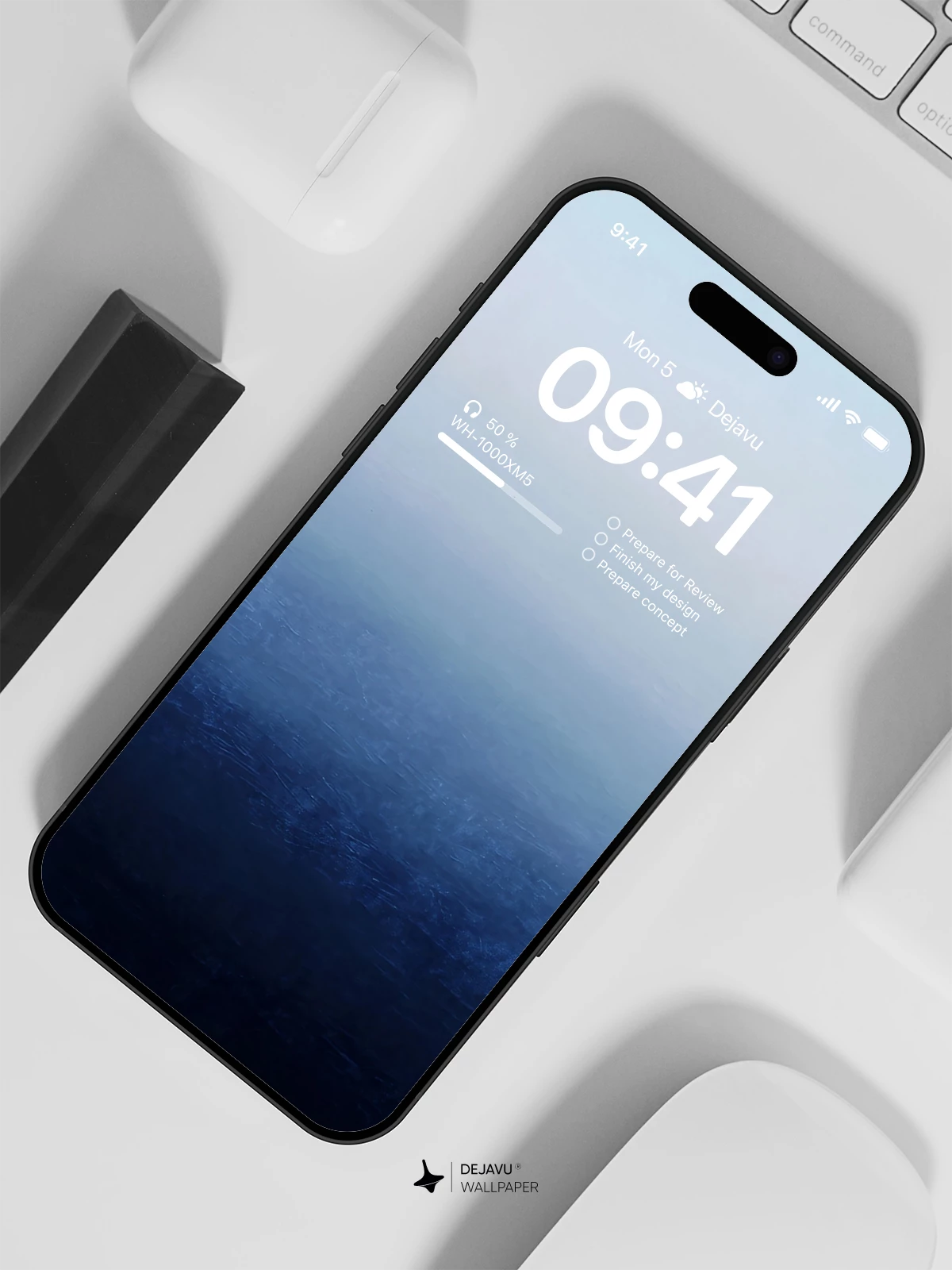 Blue Gradient Fog Wallpaper 4K for iPhone Lock Screen