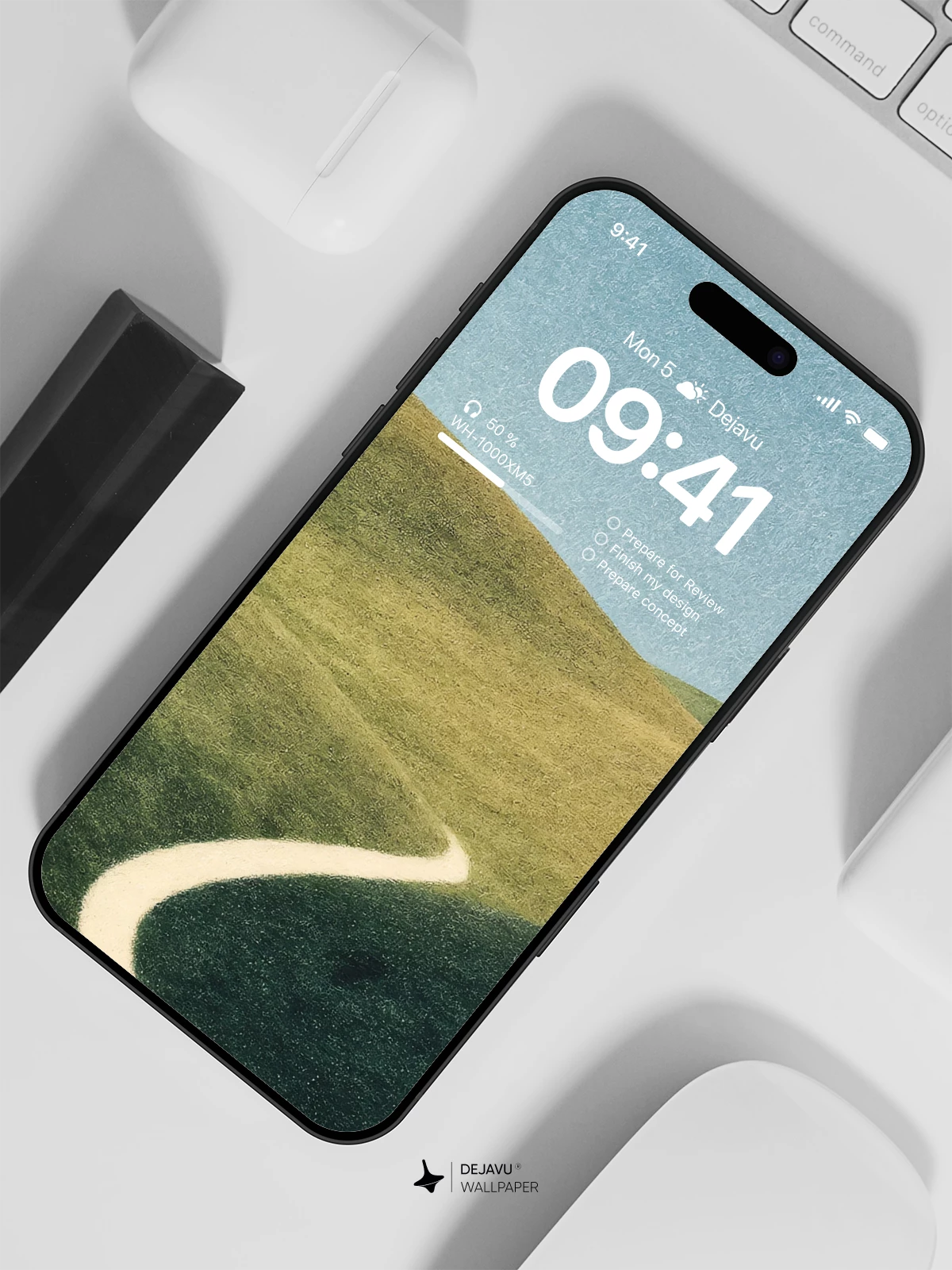 Green Hills Winding Path Wallpaper 4K for iPhone Lock Screen