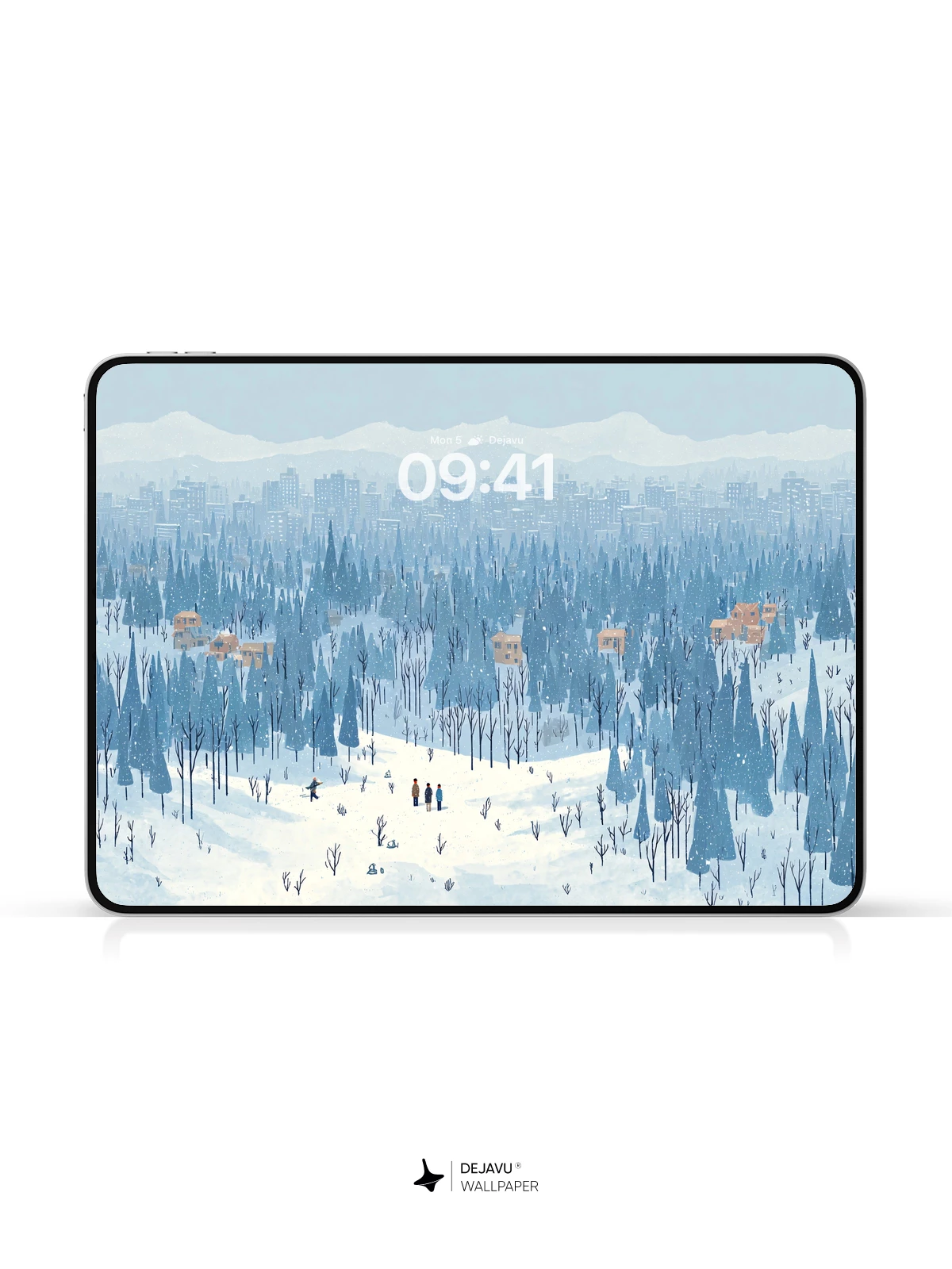 Winter Forest Cityscape Wallpaper 4K for iPhone Lock Screen