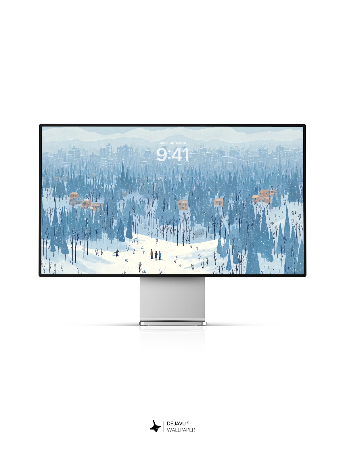 Winter Forest Cityscape Wallpaper 4K for iPhone Lock Screen