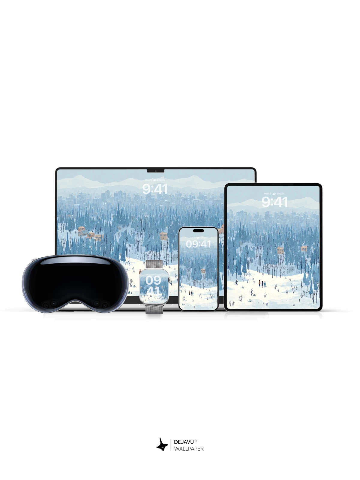 Winter Forest Cityscape Wallpaper 4K for iPhone Lock Screen