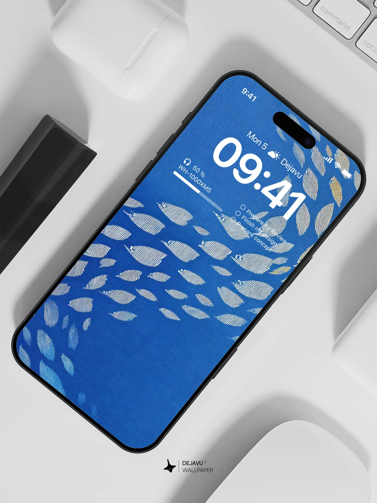 Abstract Fish School Blue Ocean Wallpaper 4K for iPhone Lock Screen