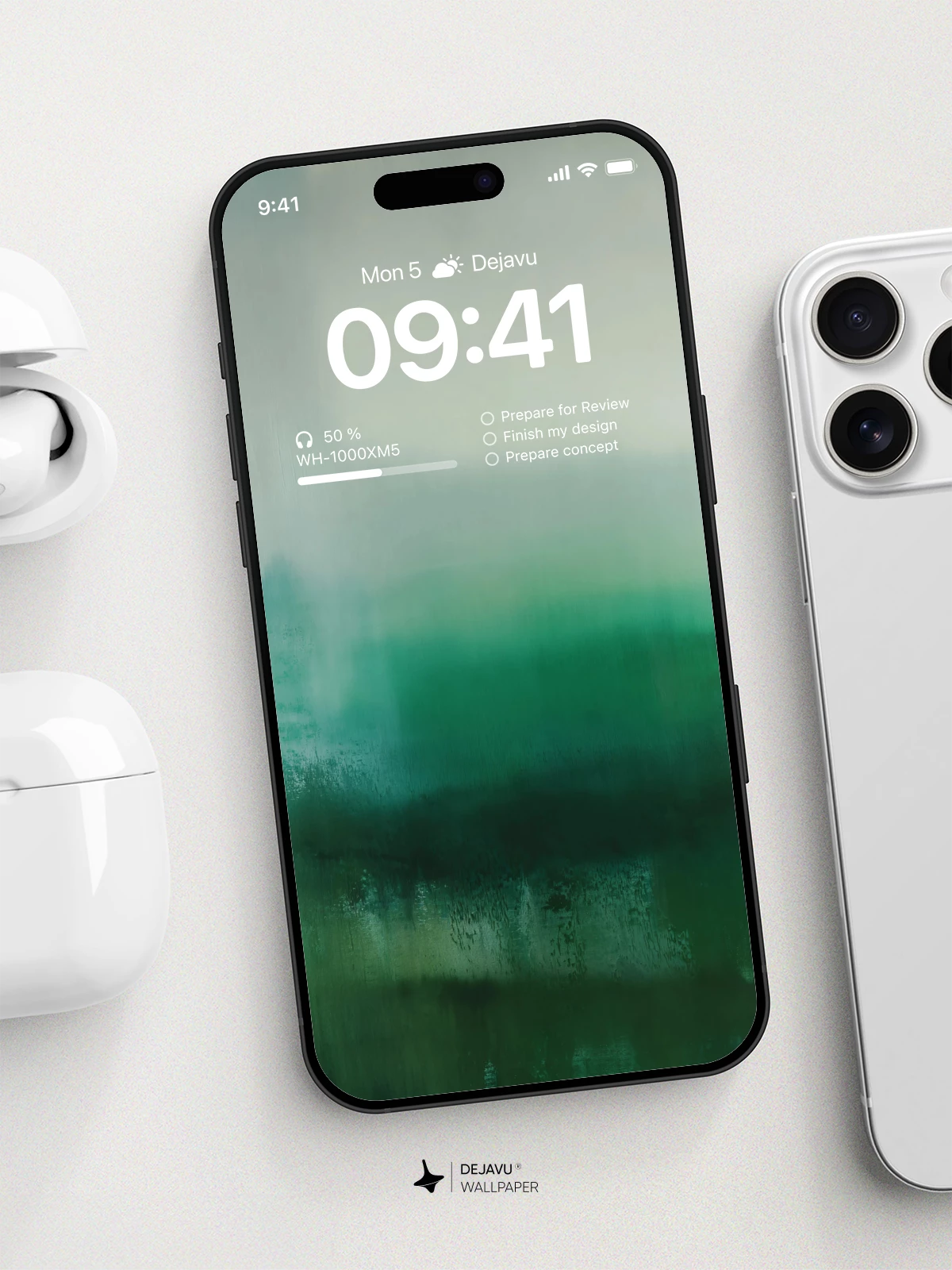 Abstract Green Mist Wallpaper 4K for iPhone Lock Screen