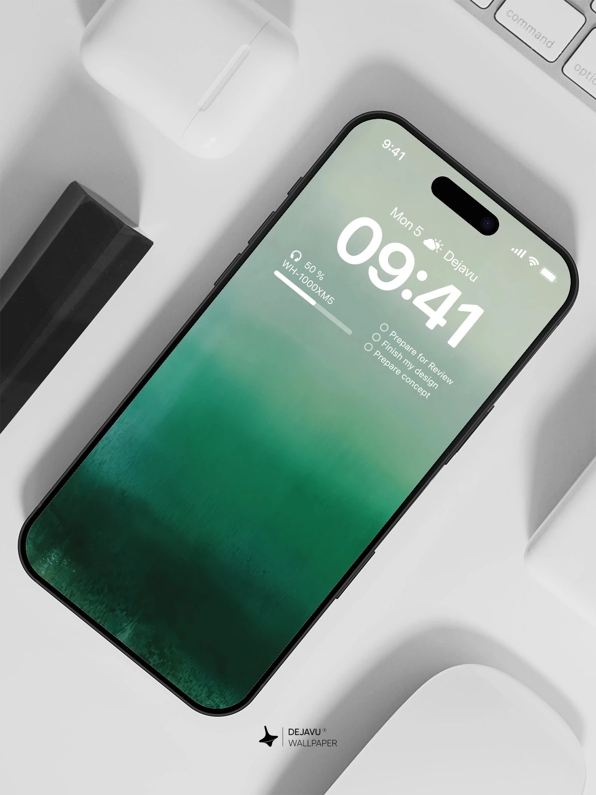 Abstract Green Mist Wallpaper 4K for iPhone Lock Screen