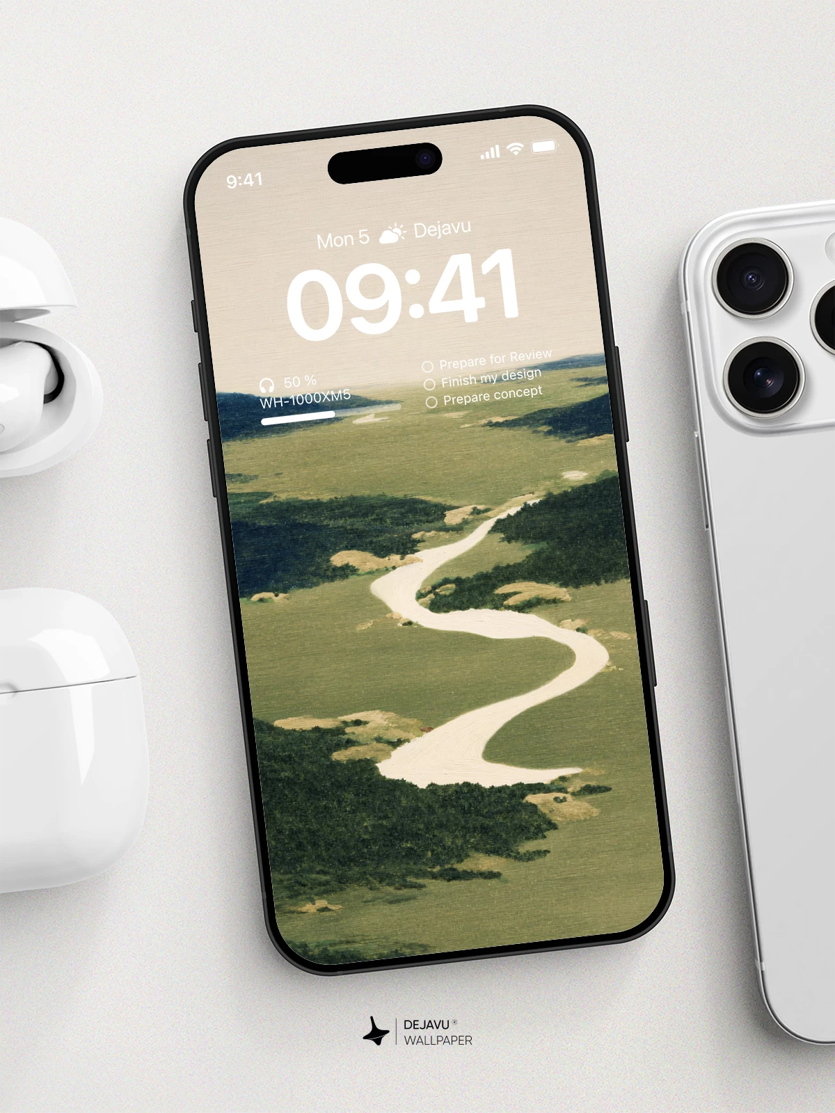 Winding River Landscape Wallpaper 4K for iPhone Lock Screen