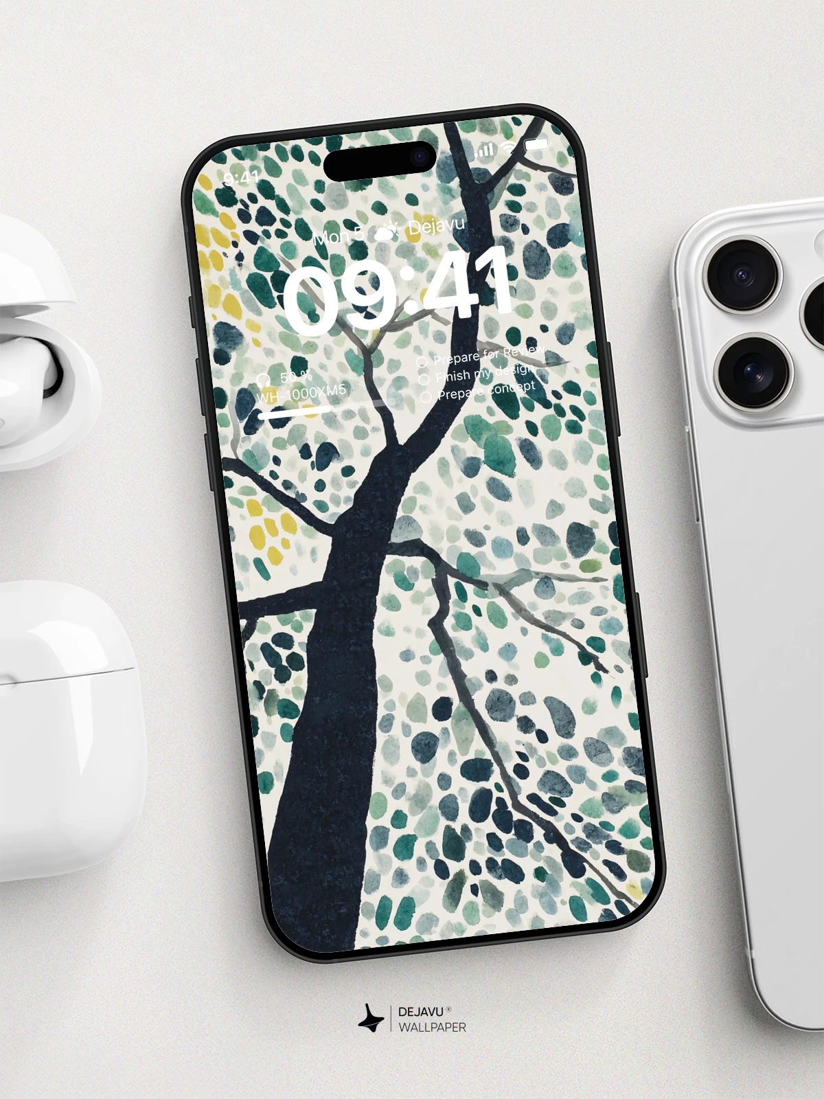 Abstract Tree Watercolor Wallpaper 4K for iPhone Lock Screen