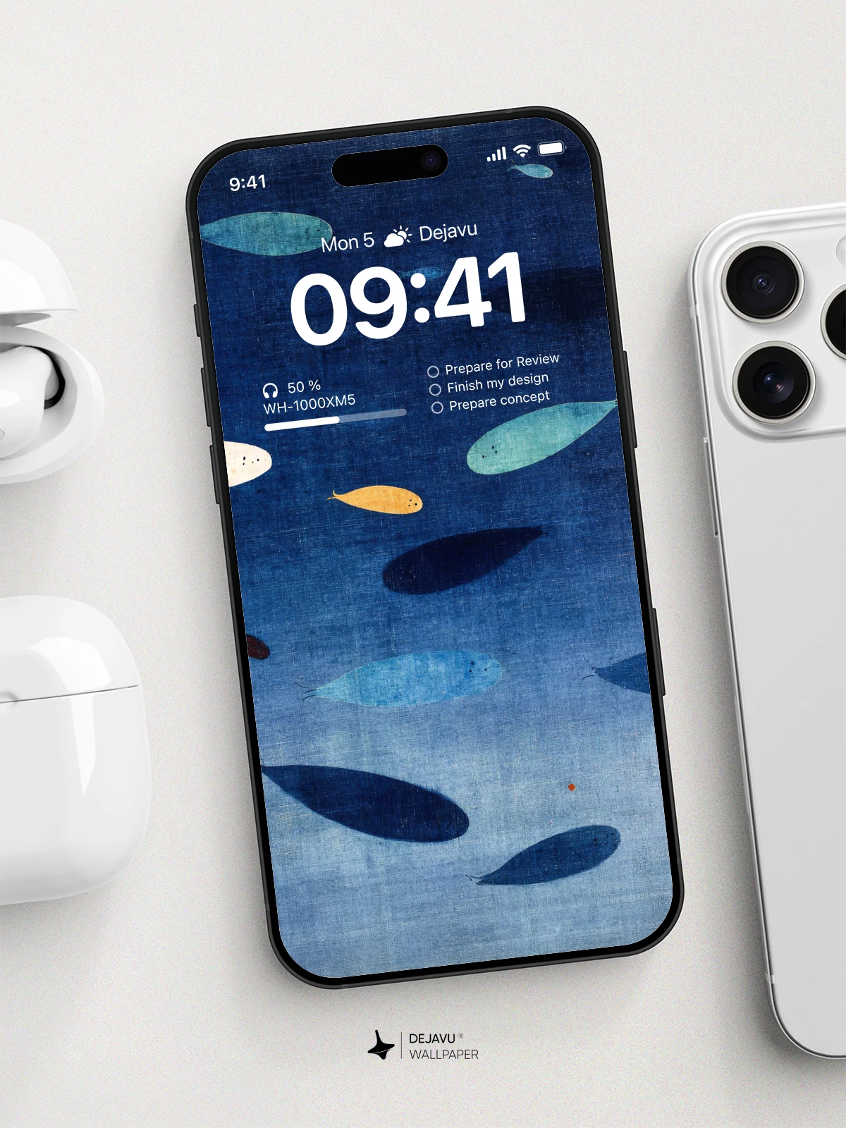 Abstract Fish Ocean Blue Wallpaper 4K for iPhone Lock Screen