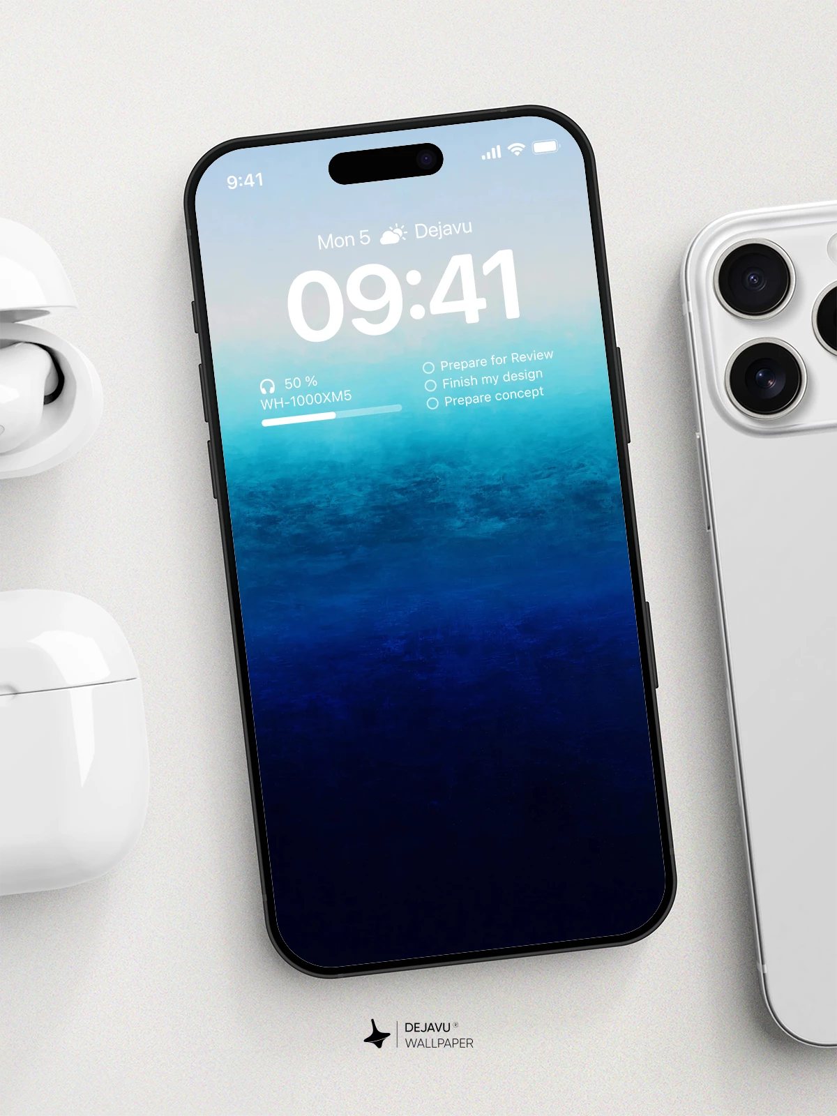 Deep Ocean Gradient Wallpaper 4K for iPhone Lock Screen