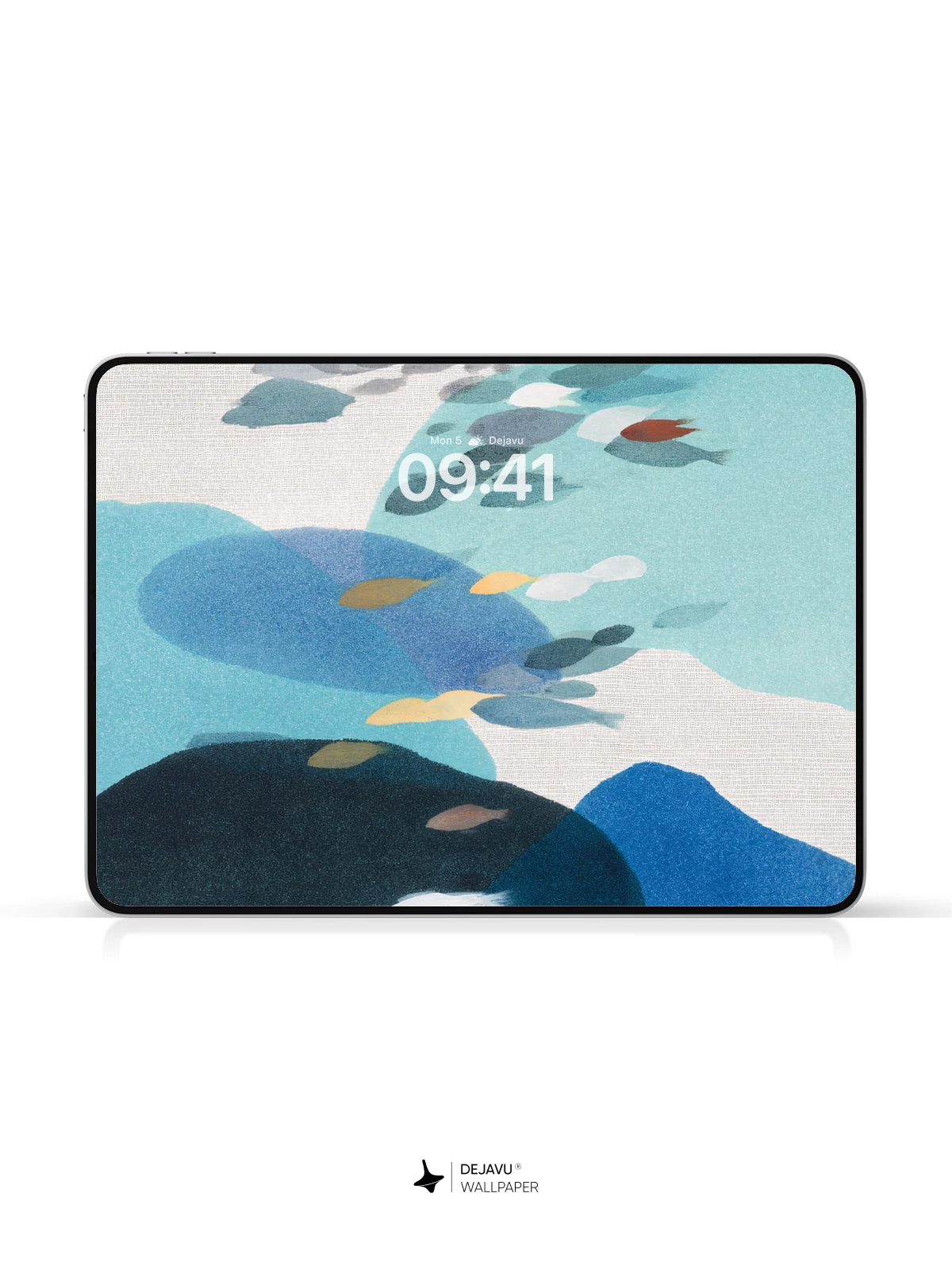 Abstract Blue Ocean Fish School Wallpaper 4K for iPhone Lock Screen