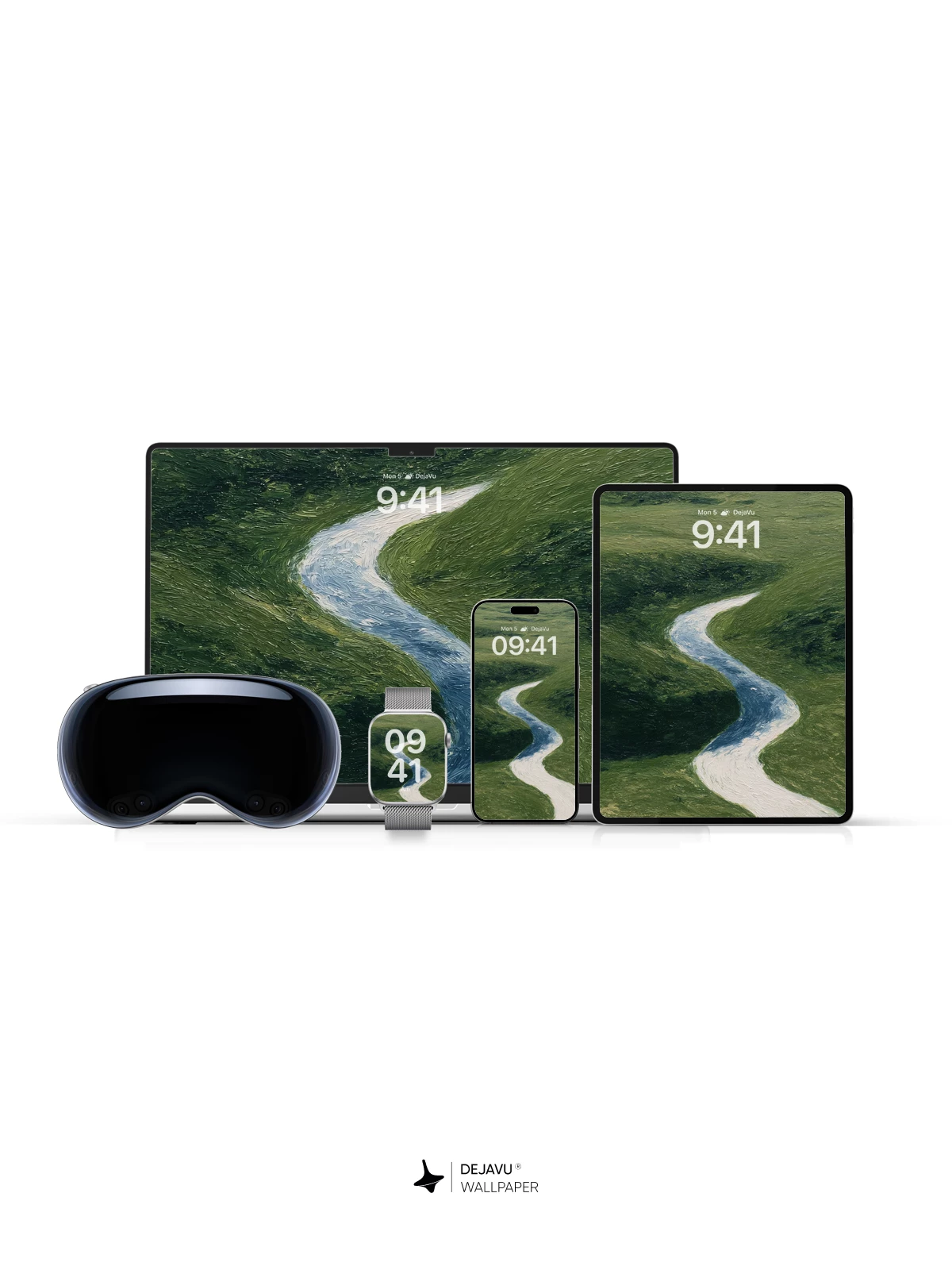 Winding River Landscape Wallpaper 4K for iPhone Lock Screen