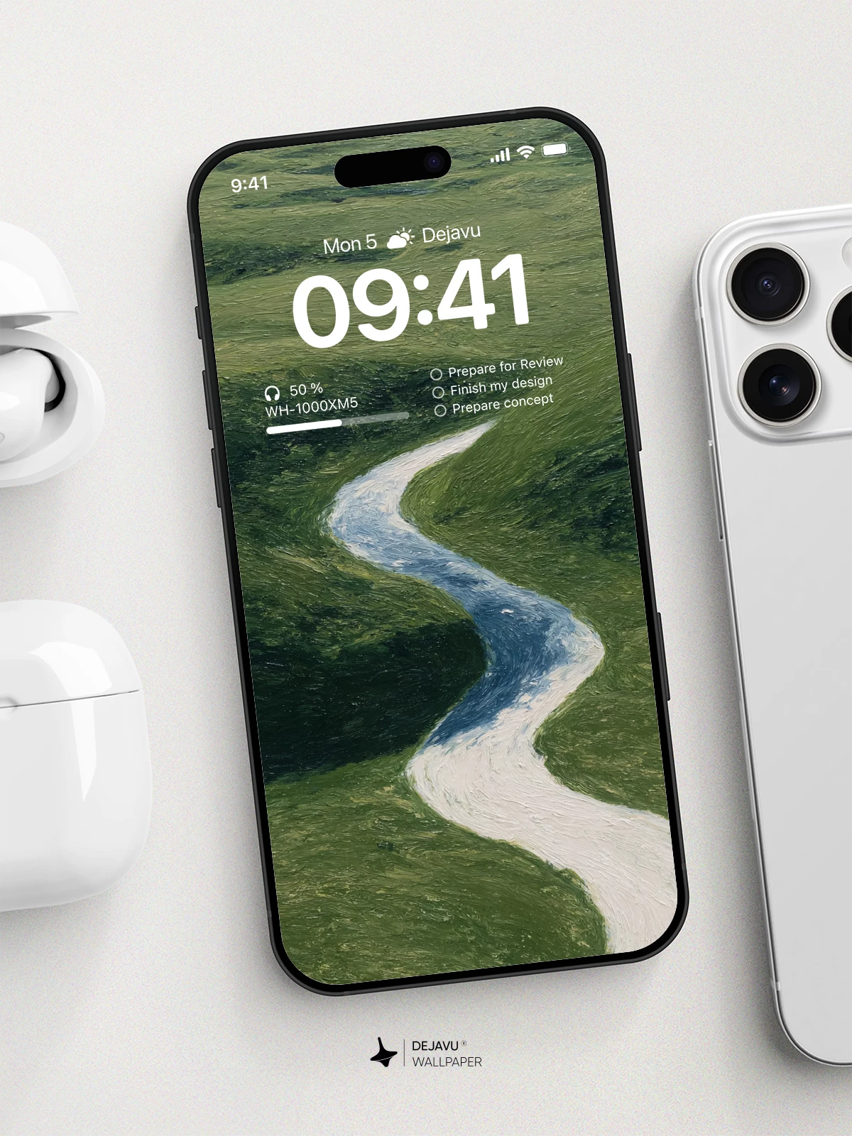 Winding River Landscape Wallpaper 4K for iPhone Lock Screen