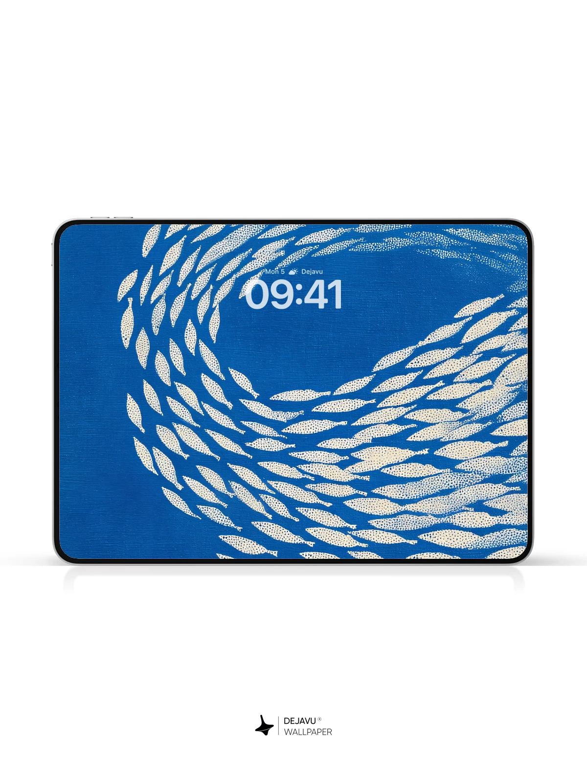 Blue Fish School Pattern Wallpaper 4K for iPhone Lock Screen