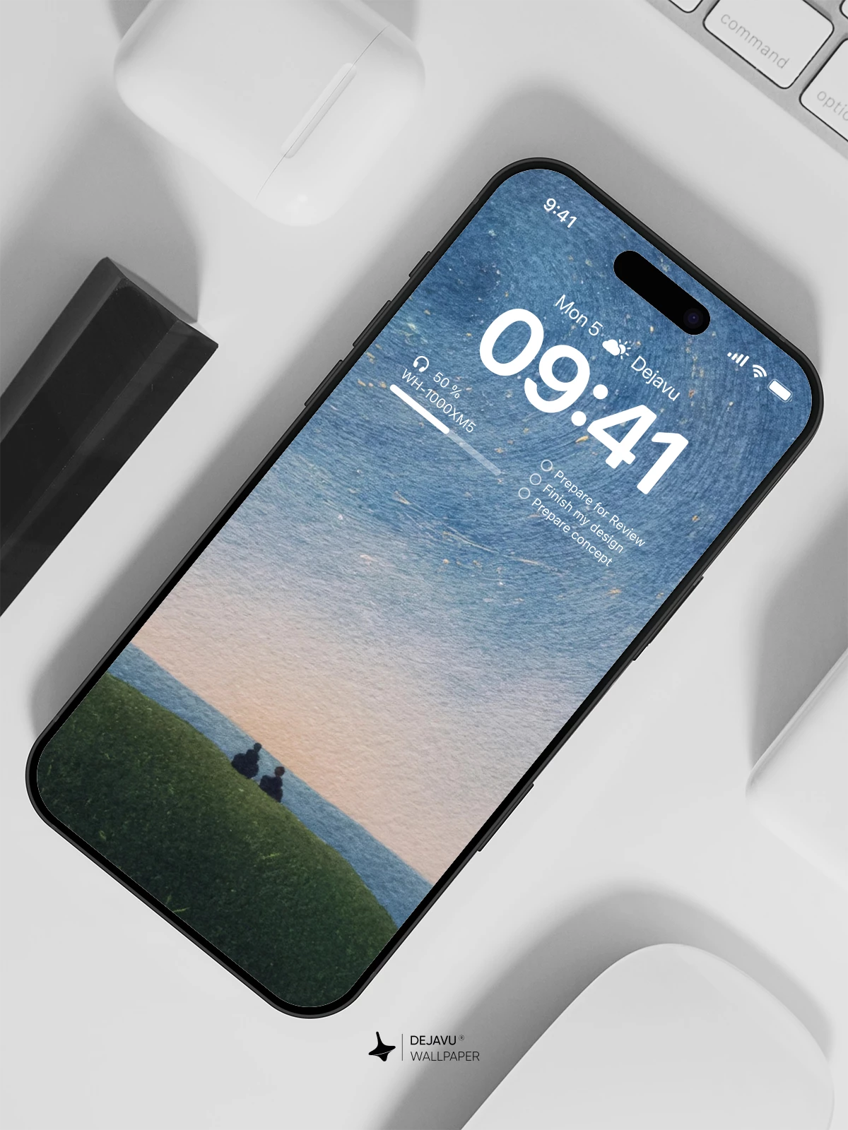 Starry Night Sky Couple Wallpaper 4K for iPhone Lock Screen