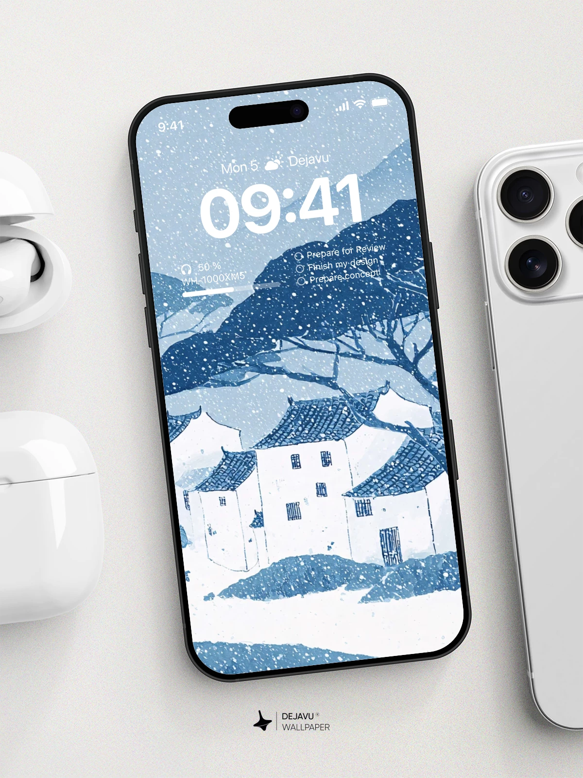 Winter Village Snow Wallpaper 4K for iPhone Lock Screen