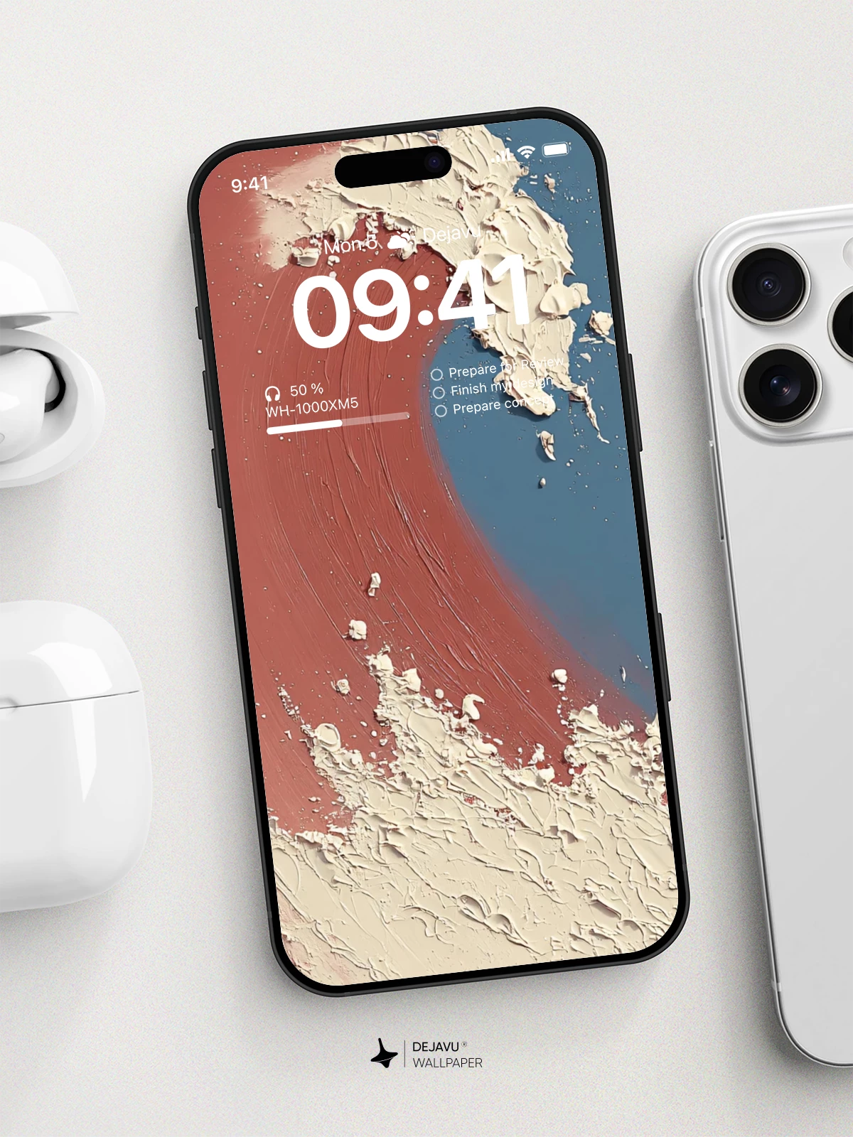 Abstract Wave Painting 4K Wallpaper for iPhone Lock Screen