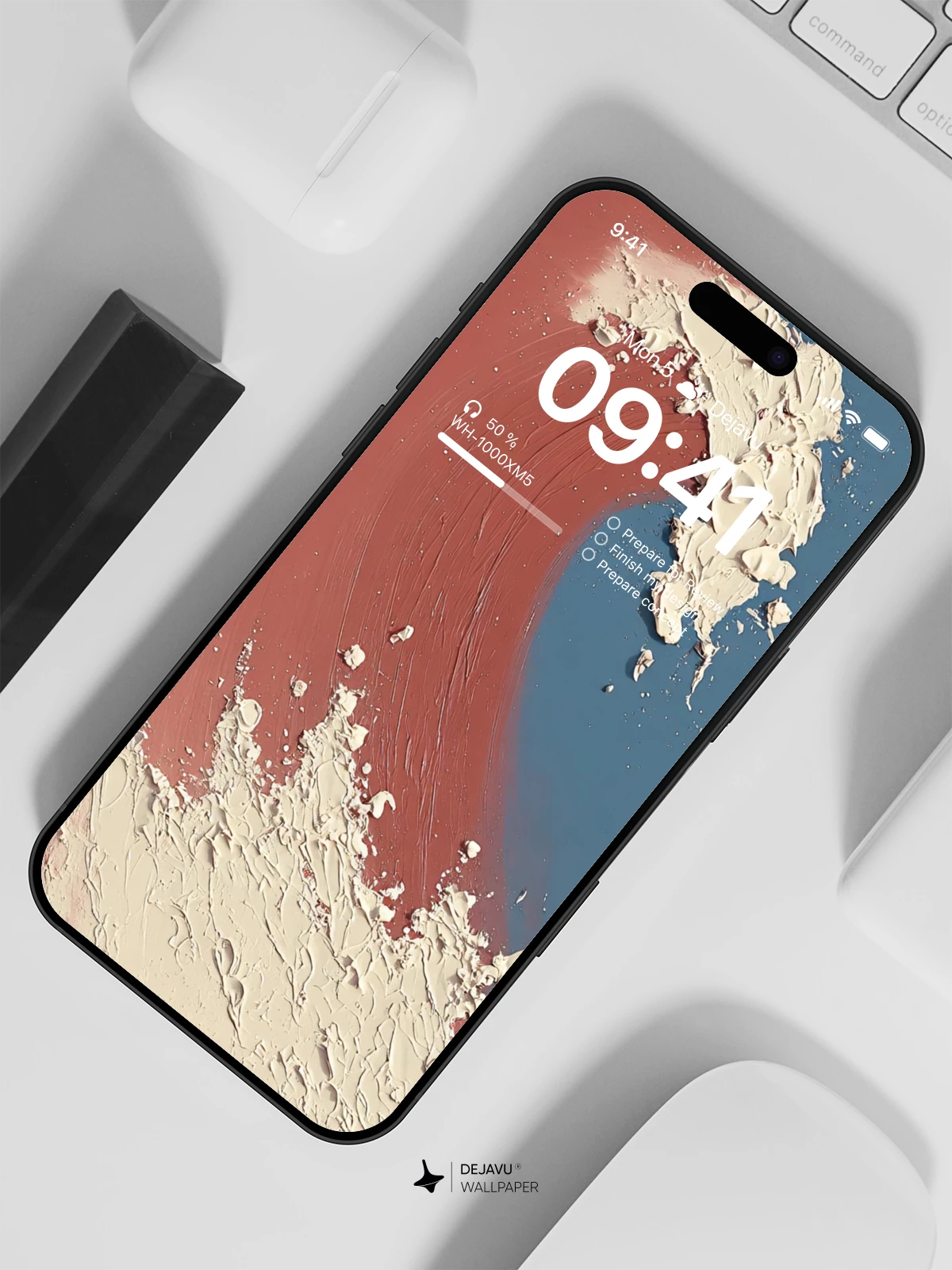 Abstract Wave Painting 4K Wallpaper for iPhone Lock Screen