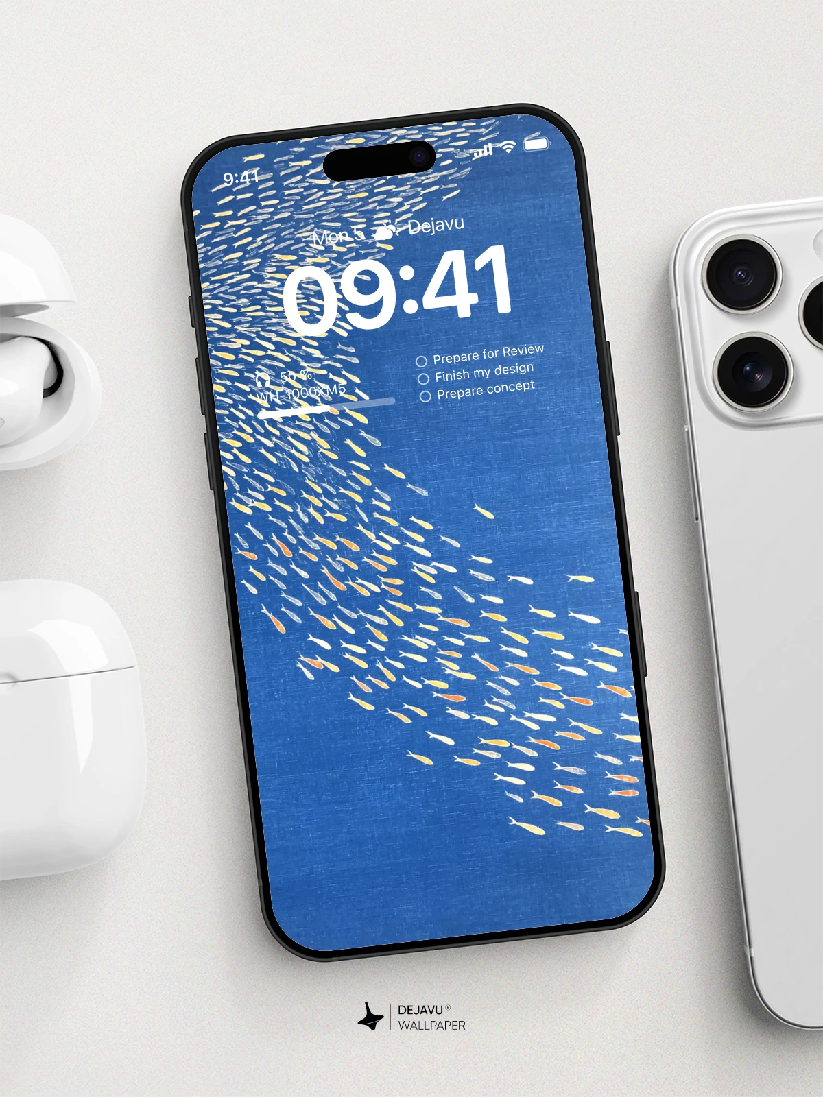 School of Fish Blue Ocean Wallpaper 4K for iPhone Lock Screen