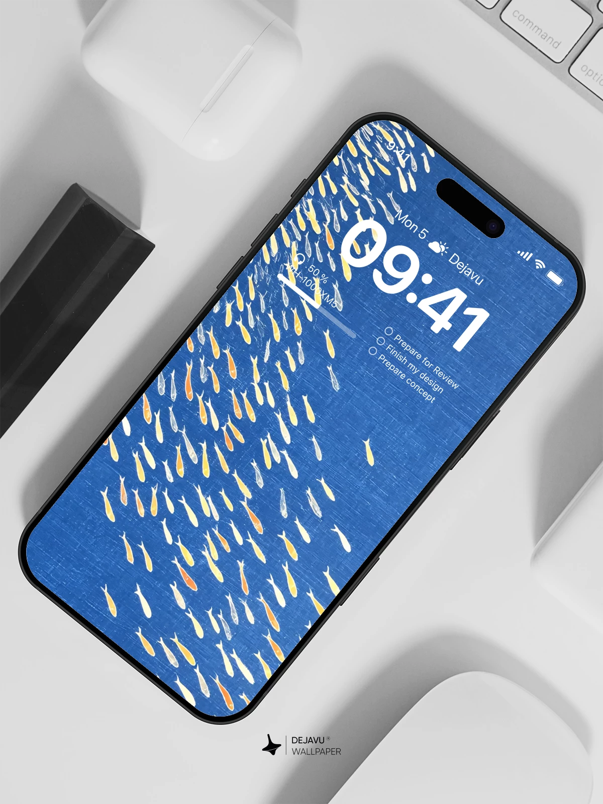School of Fish Blue Ocean Wallpaper 4K for iPhone Lock Screen
