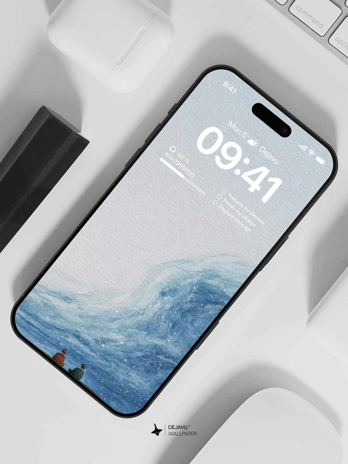 Watercolor Couple Galaxy Wallpaper 4K for iPhone Lock Screen