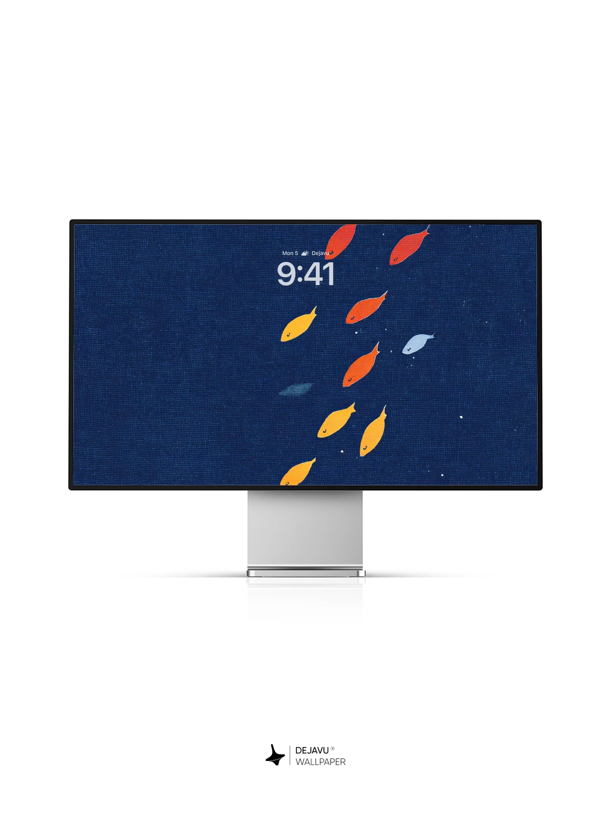 Goldfish School Deep Blue Background Wallpaper 4K for iPhone Lock Screen
